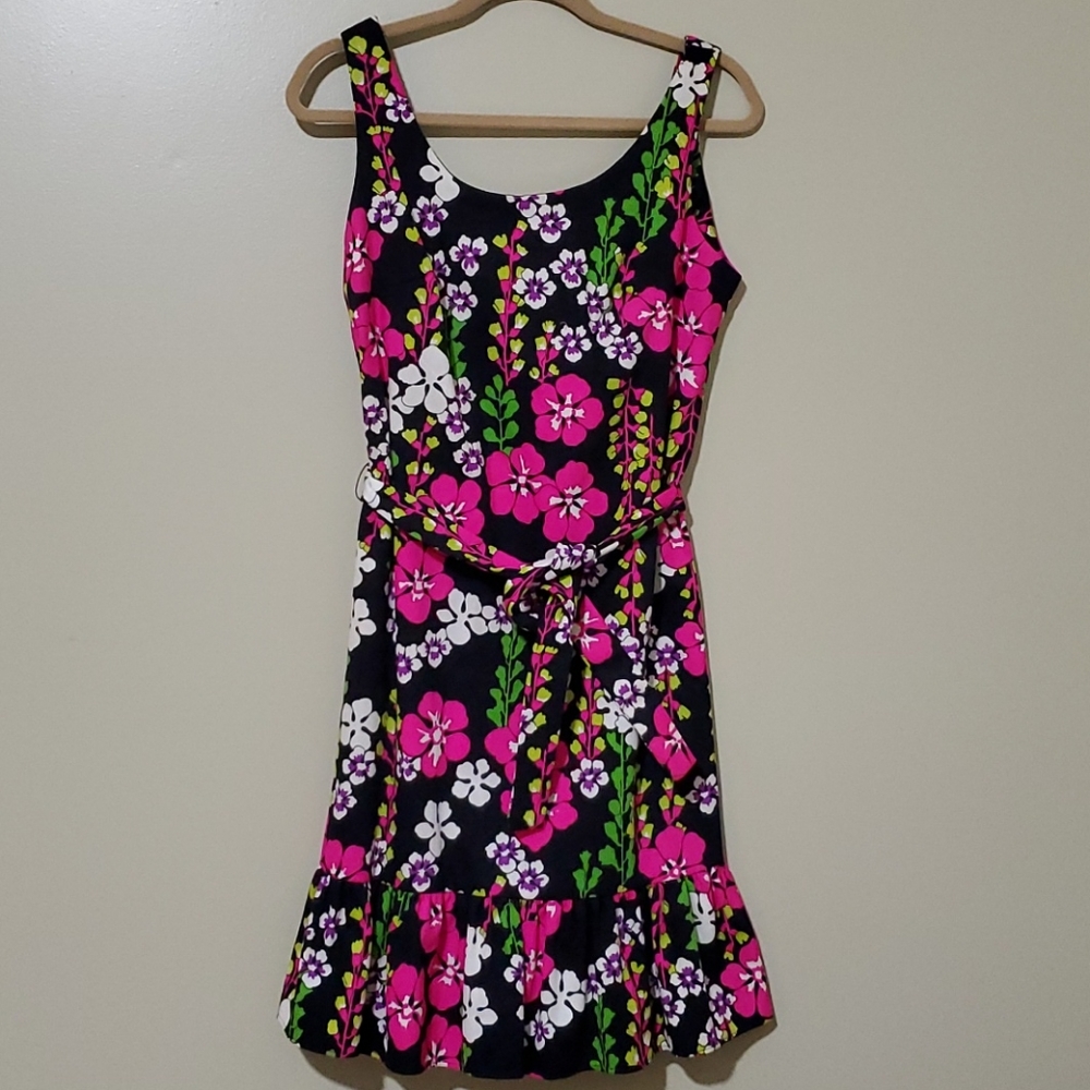 《 Liberty 》 Retro Floral Belted Dress